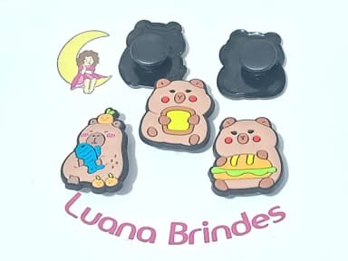 Pins de Crocs Capivara Emborrachada Pacotes com 6 Unidades