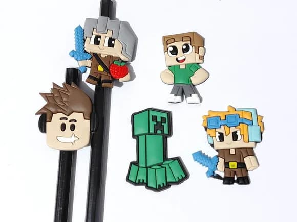 Lápis C/ponteira Minecraft Emborrachado Pacote com 5 Unidade