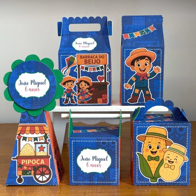 PEGUE E MONTE - Kit Festa FESTA JUNINA LARANJA - Decoração de Festa | Lembrancinhas | Aniversário | Personalizados