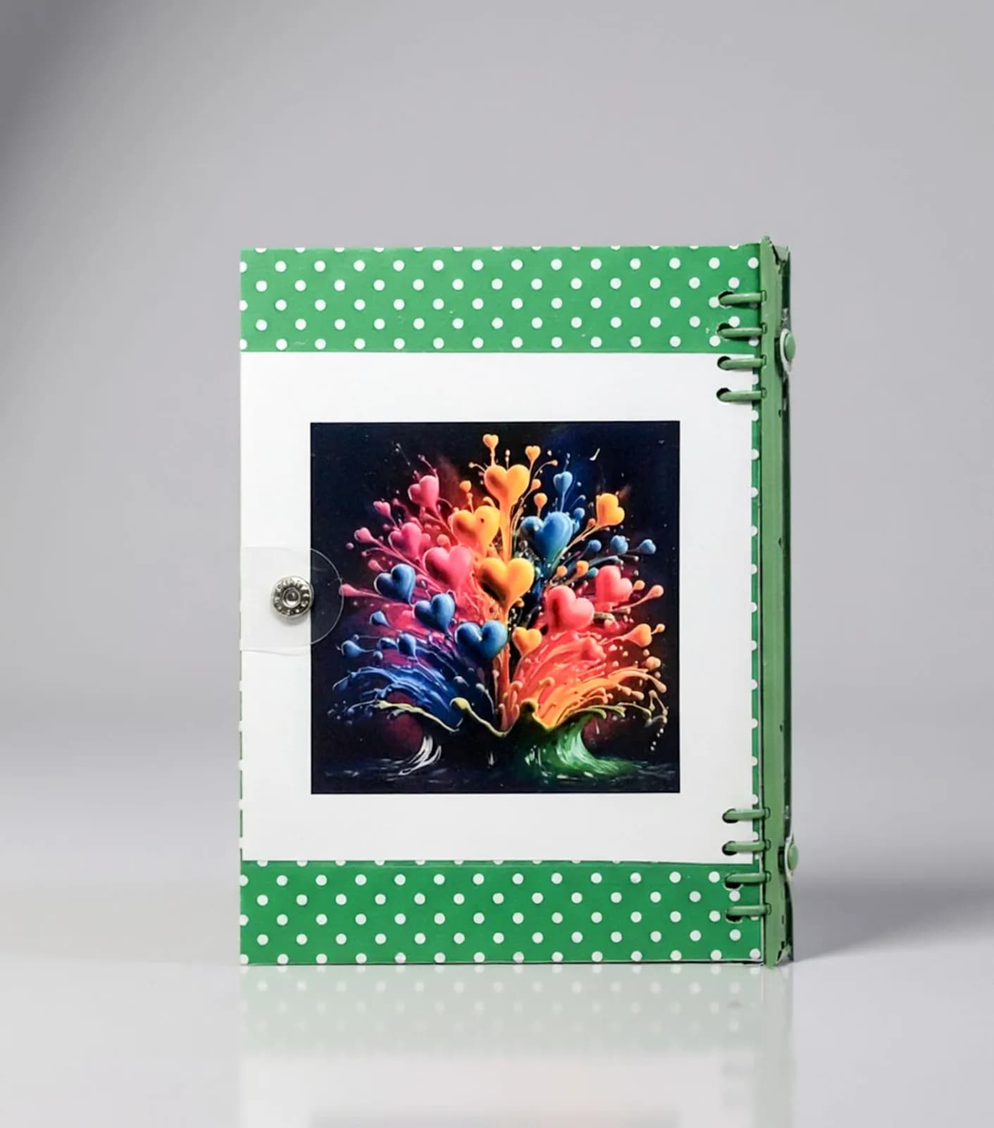 Caderno Tipo fichário Coração com capa de proteção