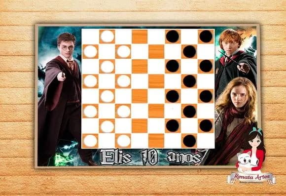 Jogo de Damas Personalizado Harry Potter