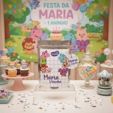 Saquinho Metalizado ziplock turmatube lembrancinhas festa aniversario infantil Personalizado