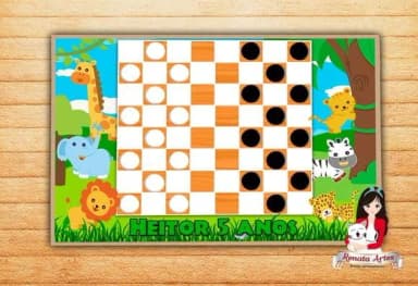 Jogo de Damas Personalizado Safari Baby