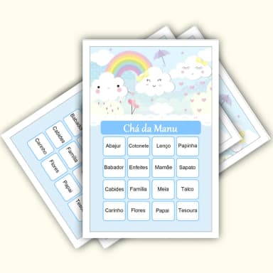 Bingo Chá de Bebê Menina Pdf Para Imprimir