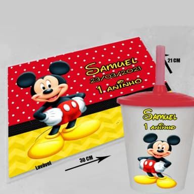 Kit Jogo Americano Sousplat personalizado do Mickey