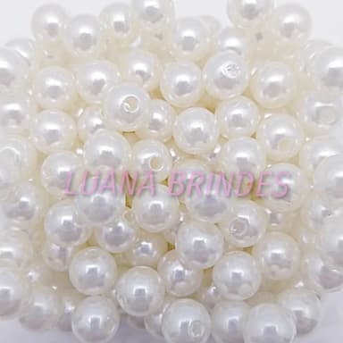 Pérolas Lisa Creme - 8mm - pct c/ 100 unidades