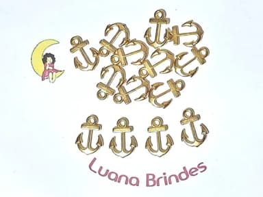 Pingente Ancora Abs Dourada 2,3cm Pacote com 50 Unidades