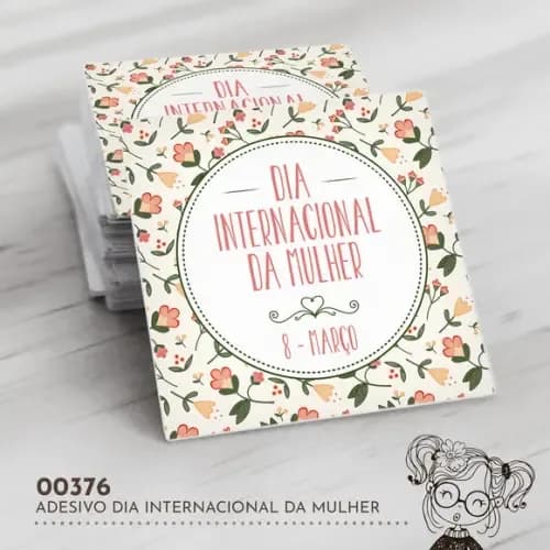 Adesivo Quadrado Dia Internacional Mulher - 00376