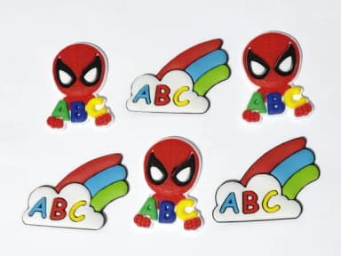 Aplique Homem Aranha Escola Emborrachado Pacote C/6 Unidades