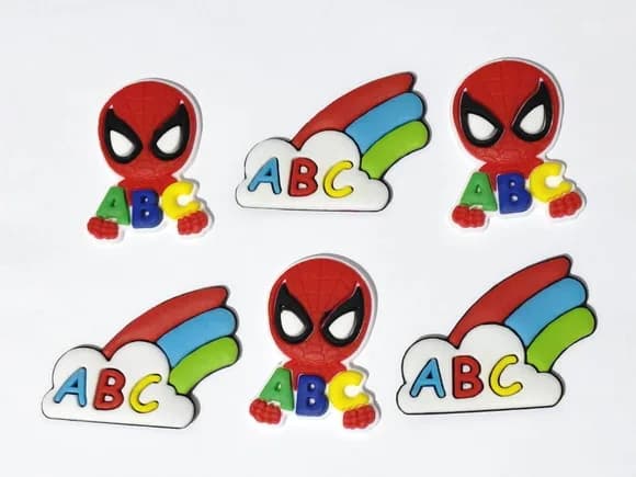 Aplique Homem Aranha Escola Emborrachado Pacote C/6 Unidades