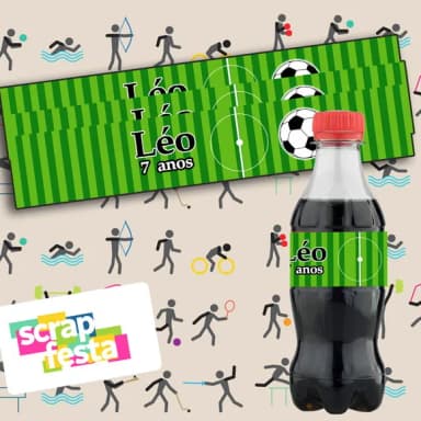 Adesivo Personalizado Rótulo Mini Coca 19,5 x 3,5 Futebol