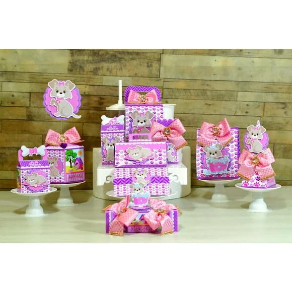 Kit 60 Lembrancinhas - Pet Rosa