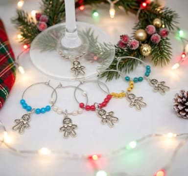 Marcadores identificador de taça natalinos esmaltados - kit com 6 aros Natal/ mesa posta 3 ( escolha o modelo)