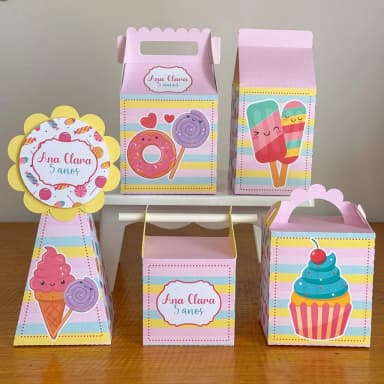 PEGUE E MONTE - Kit Festa DOCES - Decoração de Festa | Lembrancinhas | Aniversário | Personalizados