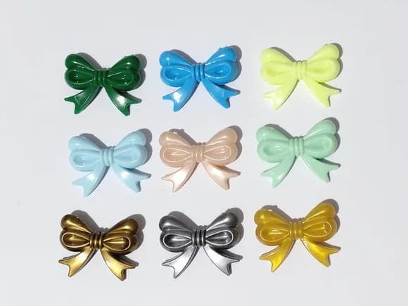 Lacinhos Colorido 3,5cm Acrílico C/furo Passante 20 Unidades