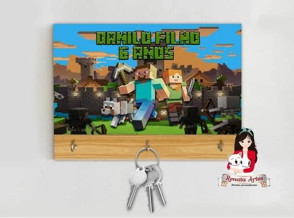 Porta Chaves Personalizado Minecraft