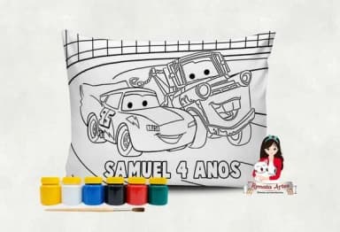 Almofada com Tinta para Colorir Carros