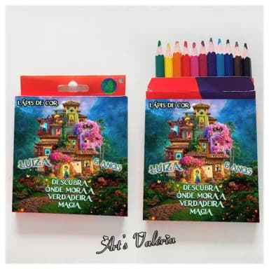 Lápis de Cor Curto Personalizado - Caixa com 12 Cores