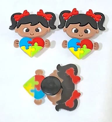 Pins P/crocs Menina Símbolo Autismo - 6 Peças