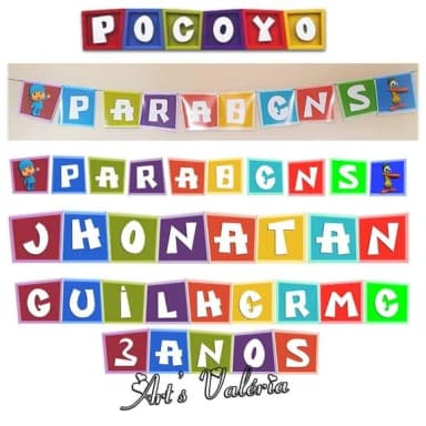 Varal de Letras Pocoyo - Valor de Cada Letra