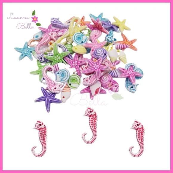 Missanga Cavalo Marinho c/Passante varias cores-Pct c/20unds