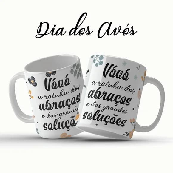 Caneca Vovó Rainha dos Abraços