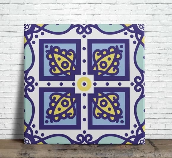 Azulejo Decorativo 15x15 Estilo Português com Suporte