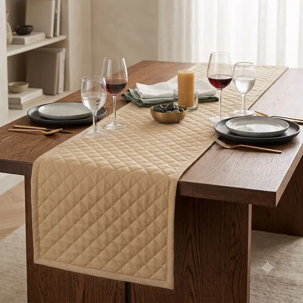 Trilho de Mesa em Tecido Oxford Matelado Diversas Cores para Jantares Românticos e Ocasiões Especiais Alta Qualidade