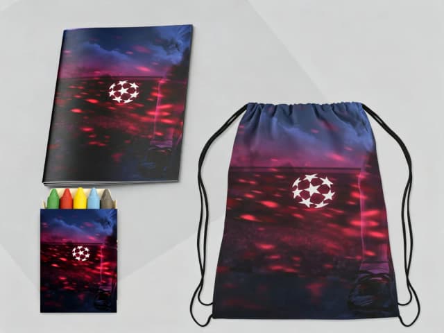 Kit Mochila e Revista de colorir para lembrancinha Futebol
