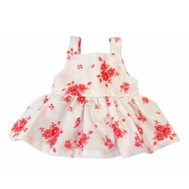 Vestido Floral para Boneca 32 cm em Tricoline com Velcro