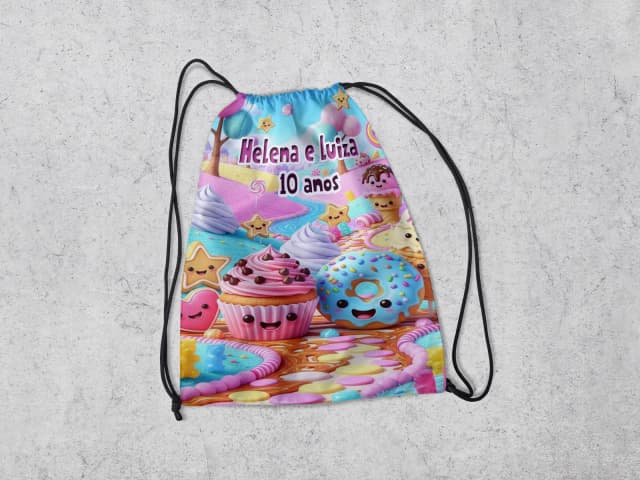 Mochilinha Personalizada Doces e Guloseimas