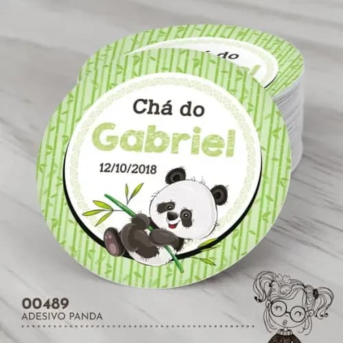 Adesivo Redondo Panda - 00489