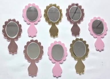 Espelho Princesa Acrílico 5,5cm Variados -6 Unidades