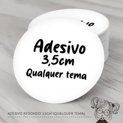 Adesivo Redondo 3,5cm (qualquer Tema)