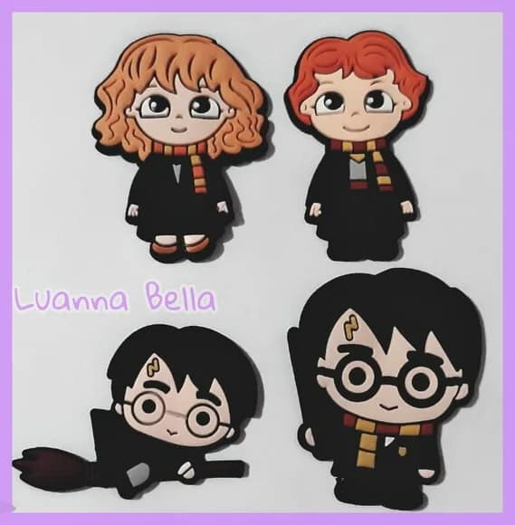 Apliques Harry Potter Personagens de borracha-pct c/8 unid