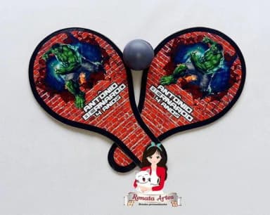 Raquetes de Ping Pong Personalizada Tema Hulk