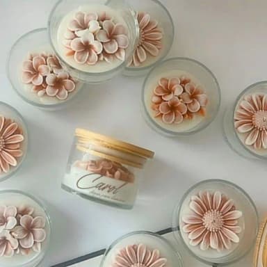 Vela Uma ou Duas Cores com Flor Hortência