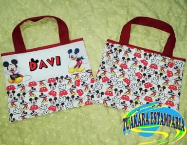 Ecobag Escolar 35x25 Personalizada Mickey