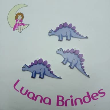 Pingente Dinossauro Lilás Acrilico U.V. 5cm Pct 5 Unidades