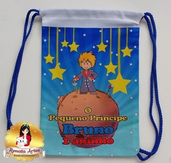 Mochila de Tecido Personalizada o Pequeno Príncipe 2