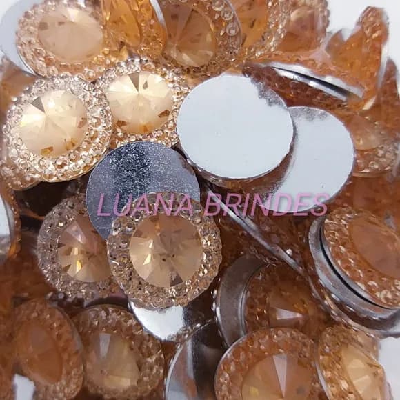 Chaton Dourado Redondo - 14mm - pct c/50 unidades