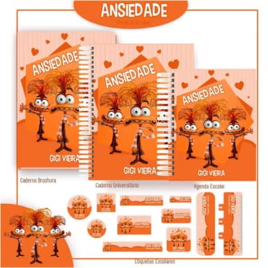 Caderno + Etiquetas + Tag Personalizada + Lápis