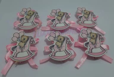 Mini pregador de madeira decorativos - 1 cartela c/ 6 unid