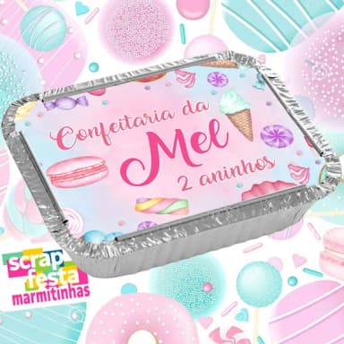 Marmitinha Personalizada Festa Confeitaria Aquarela