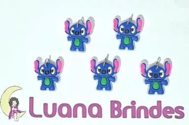 Pingente Mini Stitch 2cm Emborrachado 6 Unidades