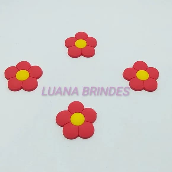 Aplique de Flor emborrachado - pct com 10 unidades