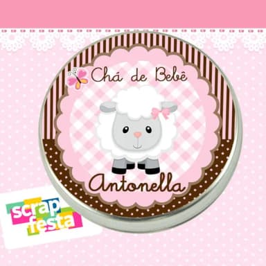 Latinha Personalizada Chá De Bebê Menina Ovelha Cute