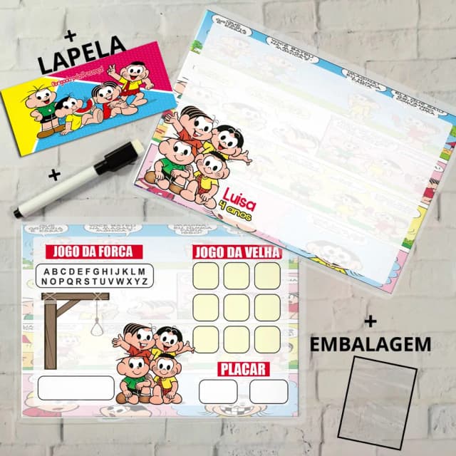 Lousa Magica Personalizada para lembrancinhas da Turma da Mônica
