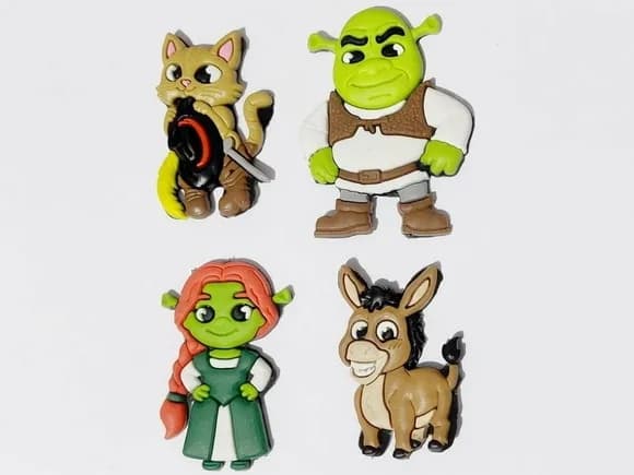 Aplique Turma do Shrek Emborrachado Pacote com 8 Unidades