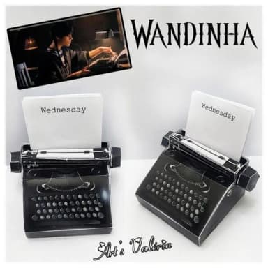 Máquina de Escrever Porta Rascunhos - Wandinha - Wednesday